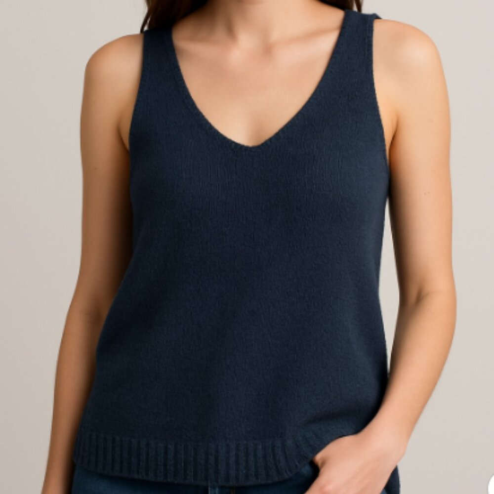 DYI Women's Sweater Tank Top Navy Size Large